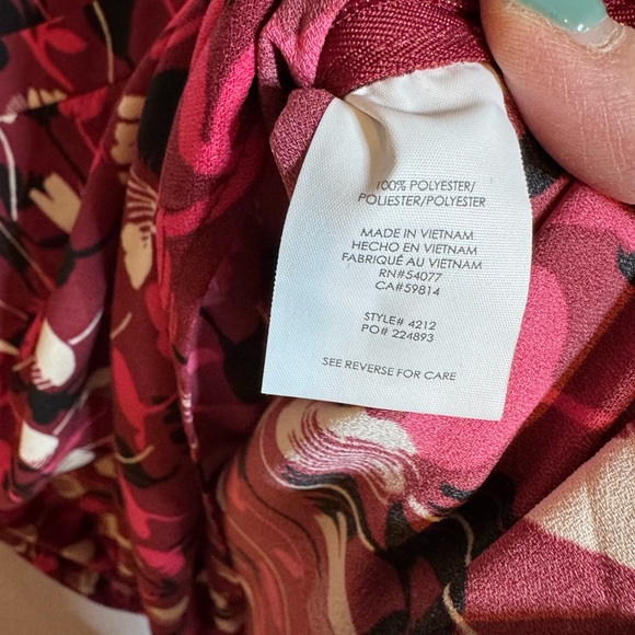 CAbi Pink and Black Floral A-Line Skirt - Picture 4 of 8